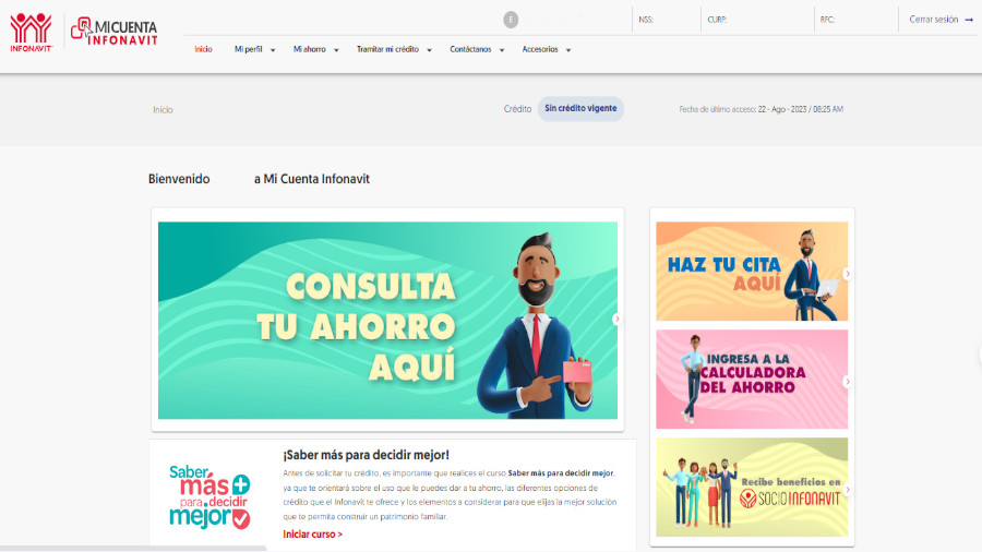 Página de inicio de Infonavit